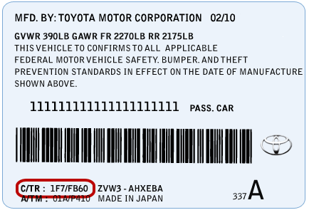 the code mau toyota